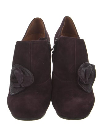 Chie Mihara Suede Leather Trim Embellishment Pumps