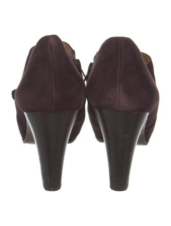 Chie Mihara Suede Leather Trim Embellishment Pumps