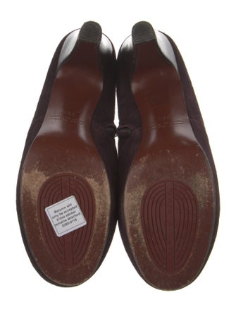 Chie Mihara Suede Leather Trim Embellishment Pumps