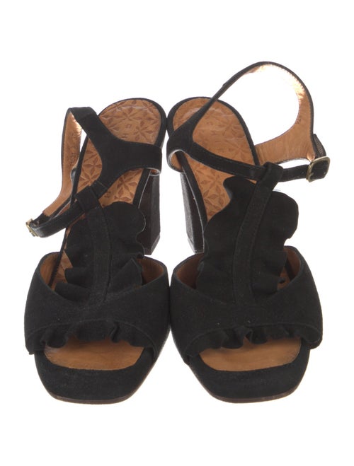 Chie Mihara Suede T-Strap Sandals