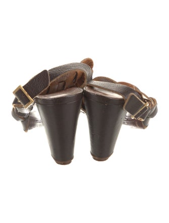 Chie Mihara Leather Printed Mules