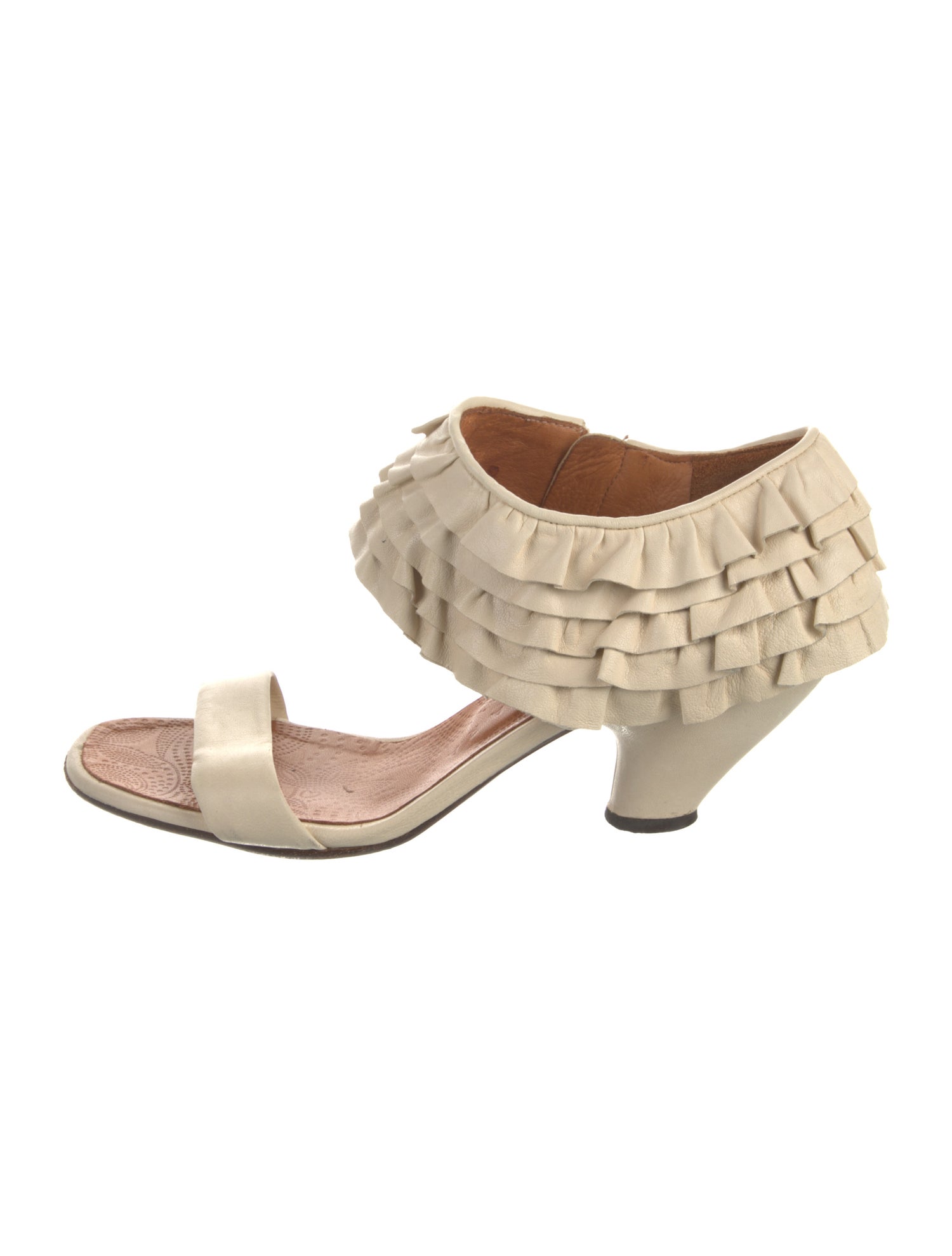 Chie Mihara Leather Animal Print Slingback Sandals