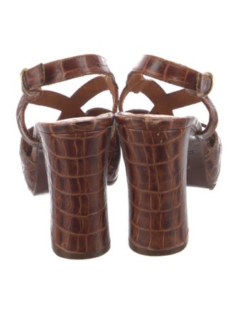 Chie Mihara Embossed Leather Slingback Sandals