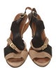 Chie Mihara Leather Colorblock Pattern Slingback Sandals