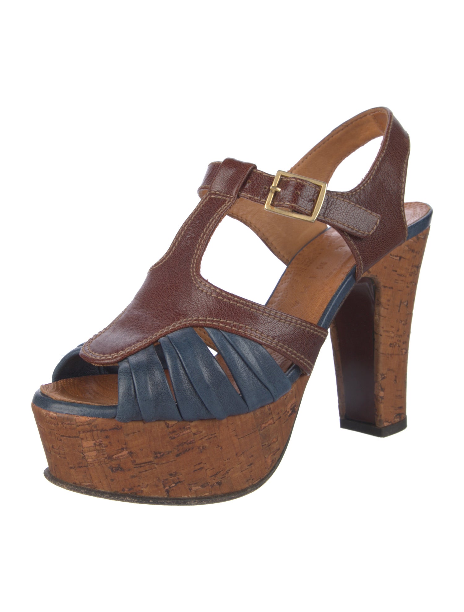 Chie Mihara Leather T-Strap Sandals
