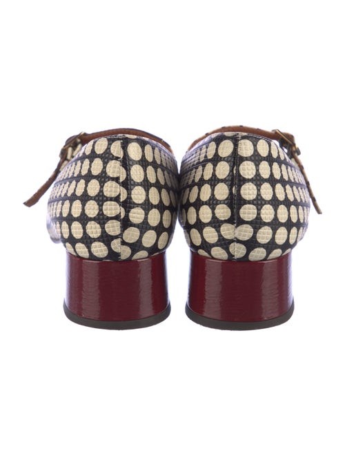 Chie Mihara Embossed Leather Printed Mary Jane Flats