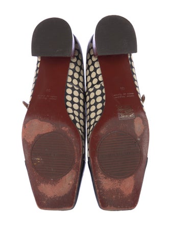 Chie Mihara Embossed Leather Printed Mary Jane Flats