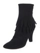 Chie Mihara Suede Fringe Trim Accent Sock Boots