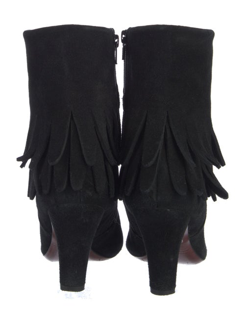 Chie Mihara Suede Fringe Trim Accent Sock Boots