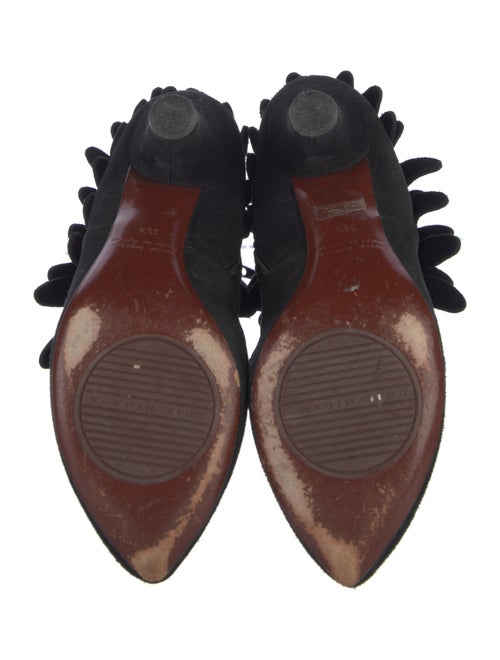 Chie Mihara Suede Fringe Trim Accent Sock Boots