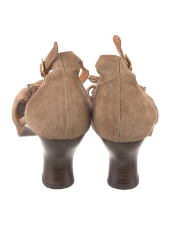 Chie Mihara Suede T-Strap Sandals