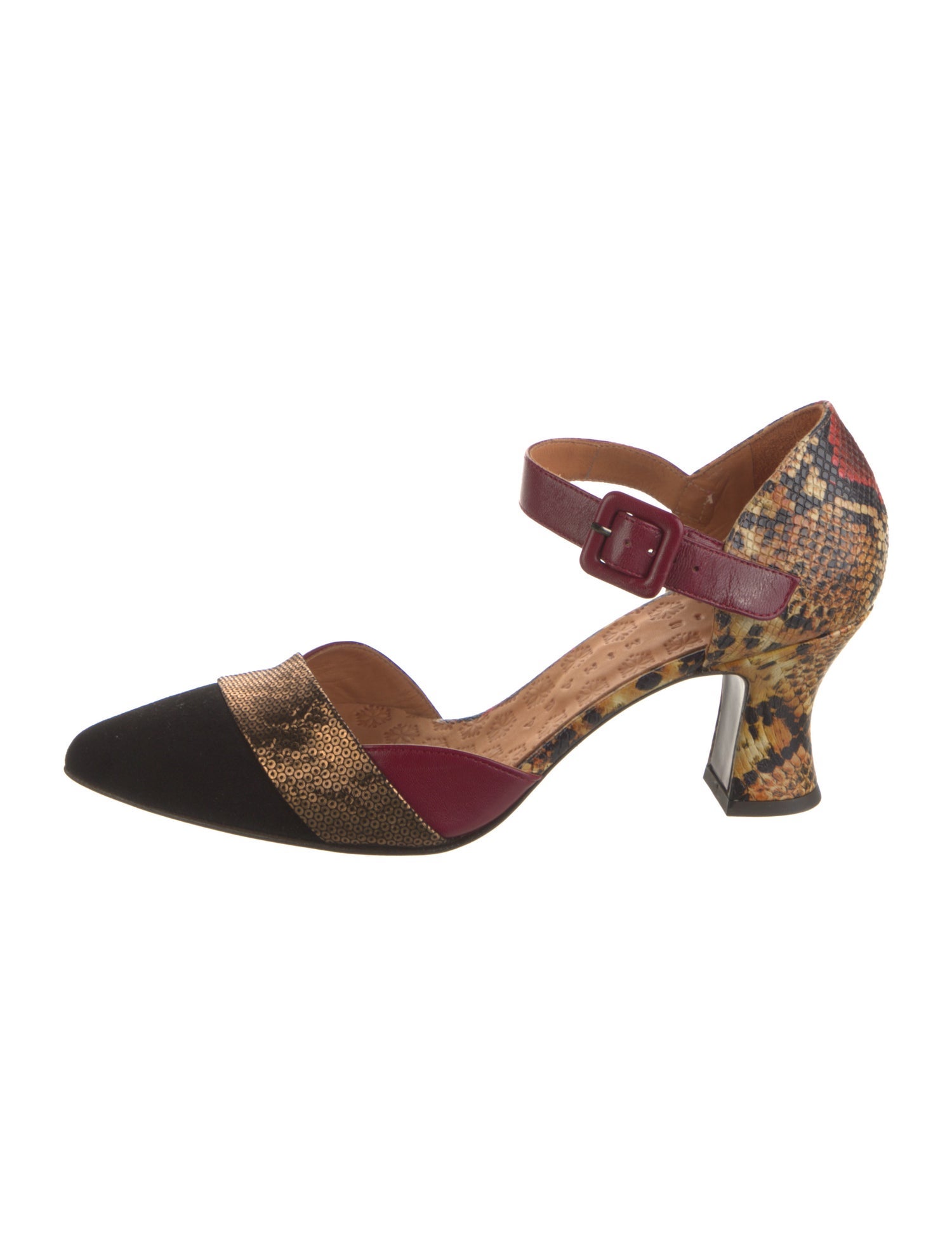 Chie Mihara Leather Printed D'Orsay Pumps w/ Tags