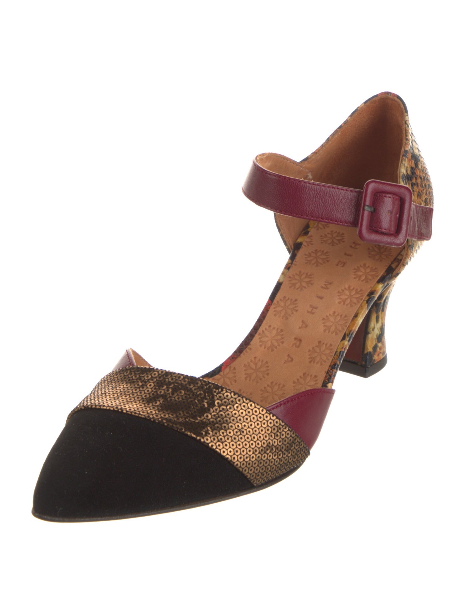 Chie Mihara Leather Printed D'Orsay Pumps w/ Tags