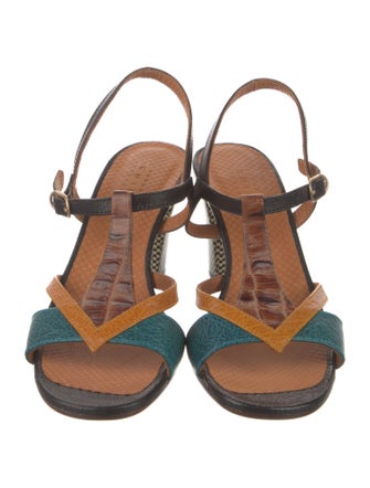 Chie Mihara Leather T-Strap Sandals