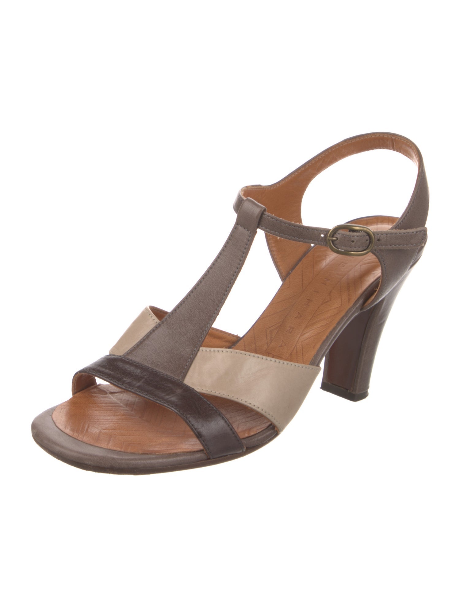 Chie Mihara Leather T-Strap Sandals