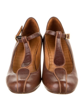 Chie Mihara Leather T-Strap Pumps