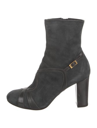 Chie Mihara Suede Leather Trim Embellishment Boots