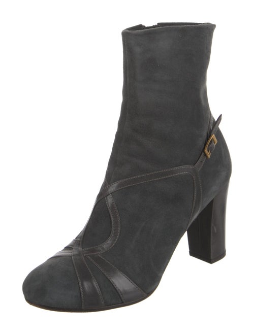 Chie Mihara Suede Leather Trim Embellishment Boots