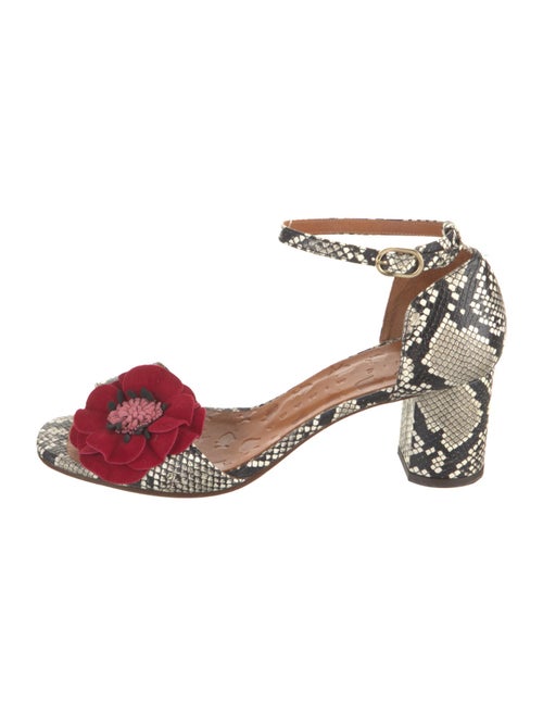 Chie Mihara Leather Animal Print Sandals