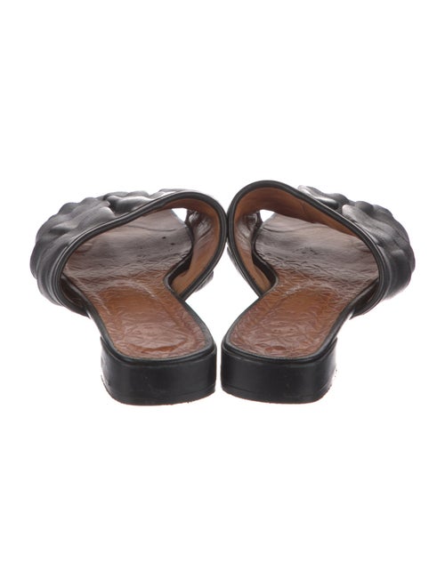 Chie Mihara Leather Ruffle Embellishment Slides