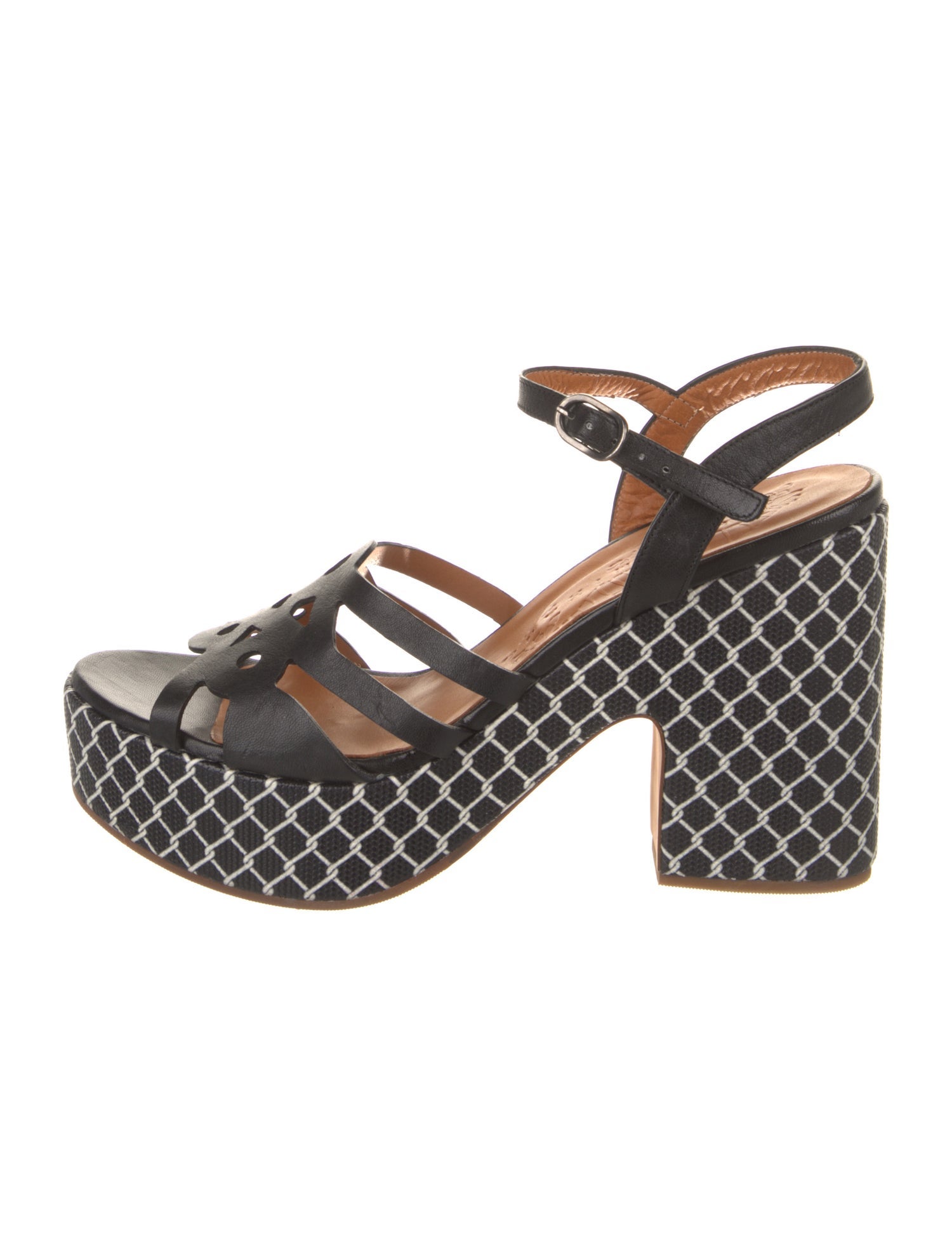 Chie Mihara Leather Printed Sandals