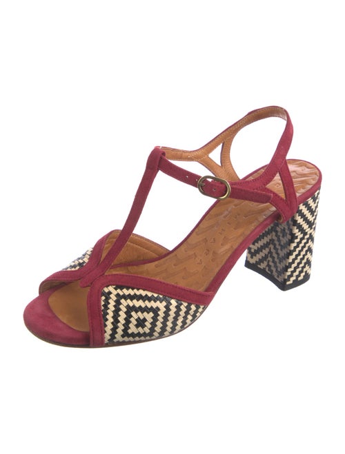 Chie Mihara Suede Printed T-Strap Sandals