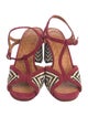 Chie Mihara Suede Printed T-Strap Sandals
