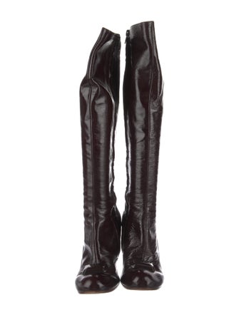 Chie Mihara Patent Leather Lace-Up Boots