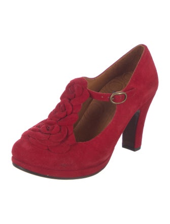 Chie Mihara Suede T-Strap Pumps