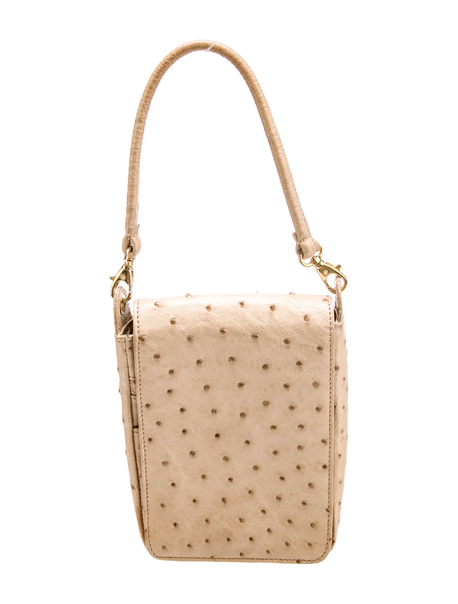 Chie Mihara Ostrich Top Handle Bag