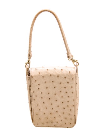 Chie Mihara Ostrich Top Handle Bag