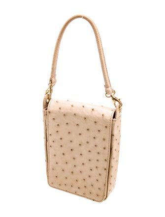 Chie Mihara Ostrich Top Handle Bag