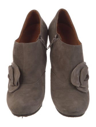 Chie Mihara Suede Leather Trim Embellishment Pumps