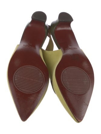 Chie Mihara Leather Animal Print Slingback Pumps