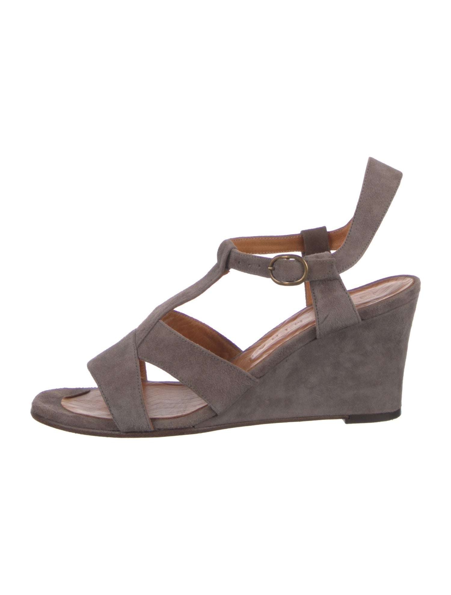 Chie Mihara Suede T-Strap Sandals