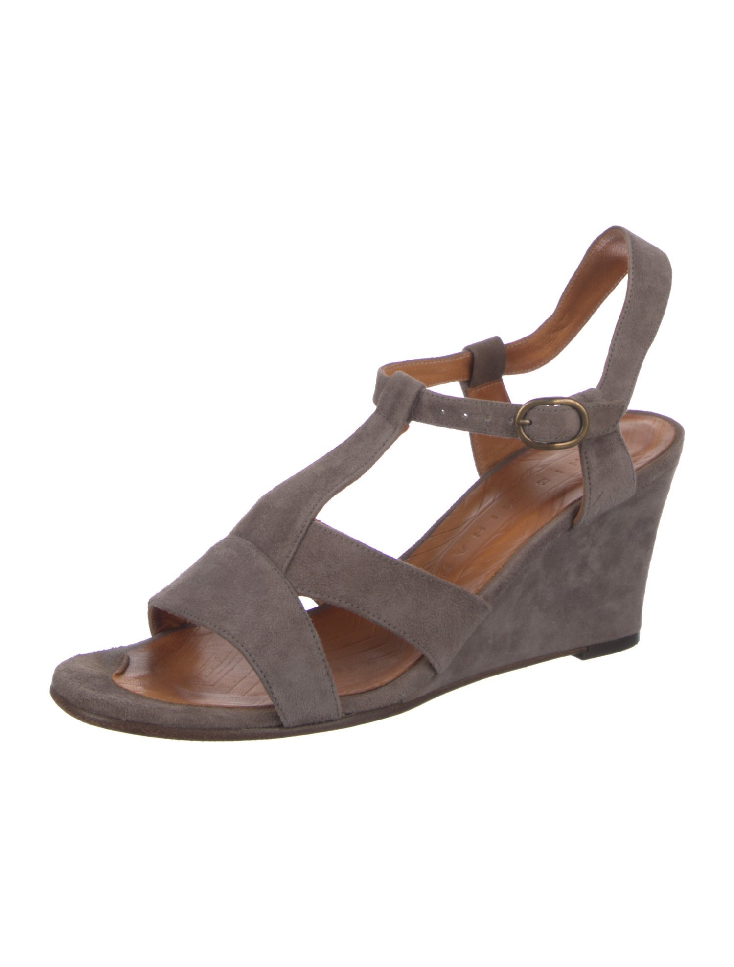 Chie Mihara Suede T-Strap Sandals
