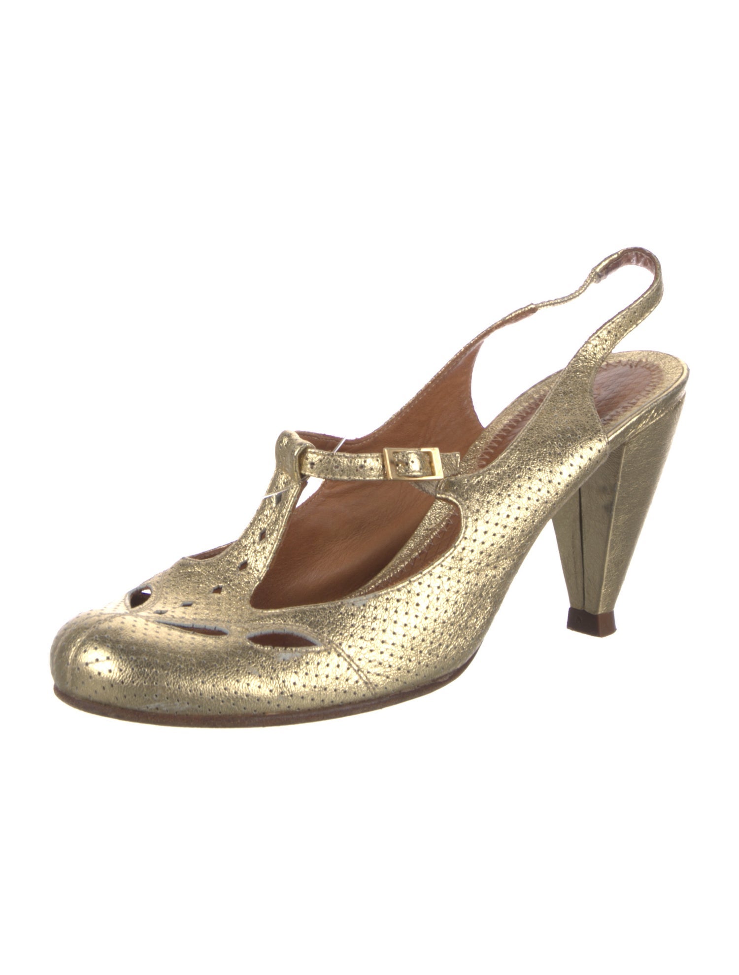 Chie Mihara Leather T-Strap Pumps