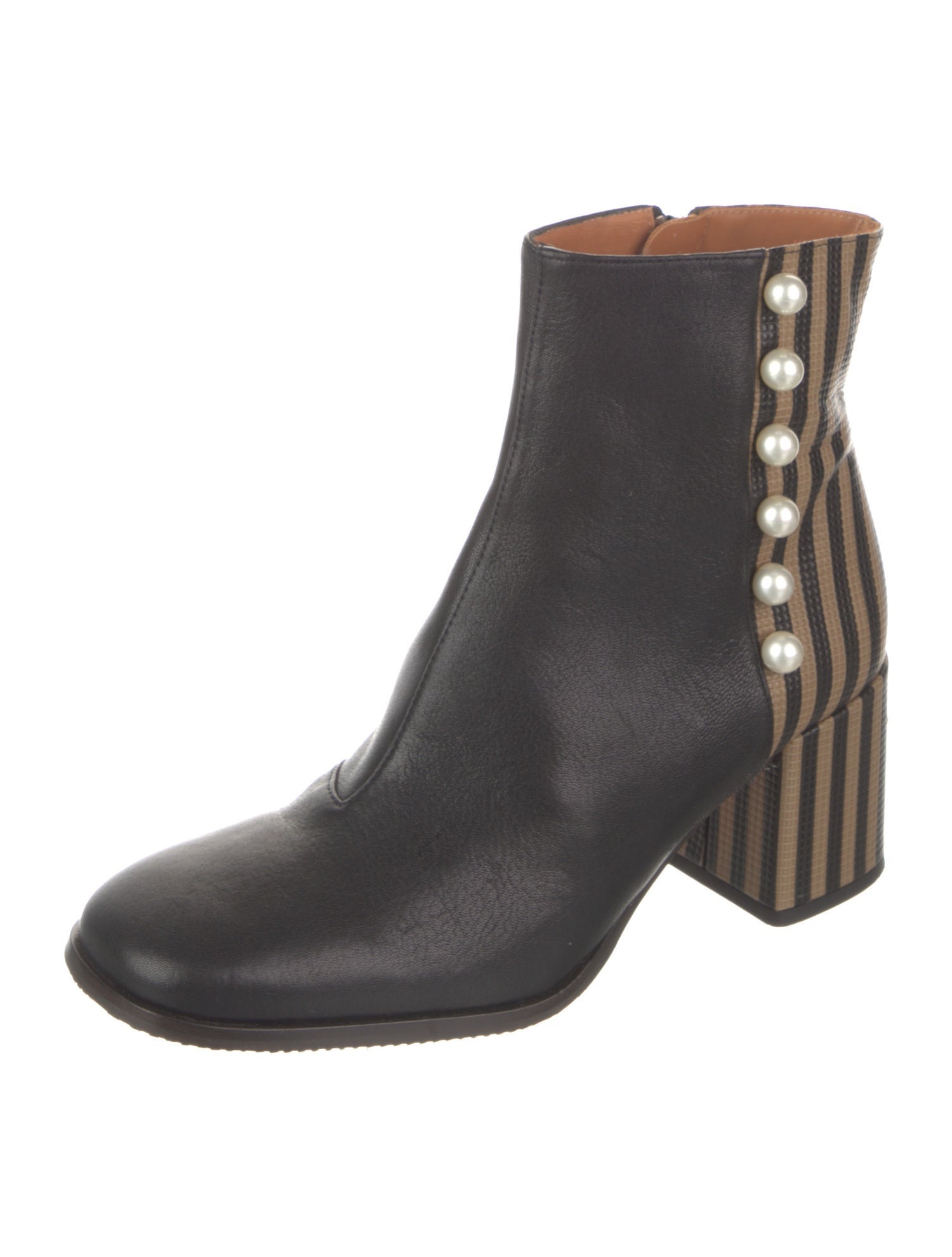 Chie Mihara Leather Striped Boots
