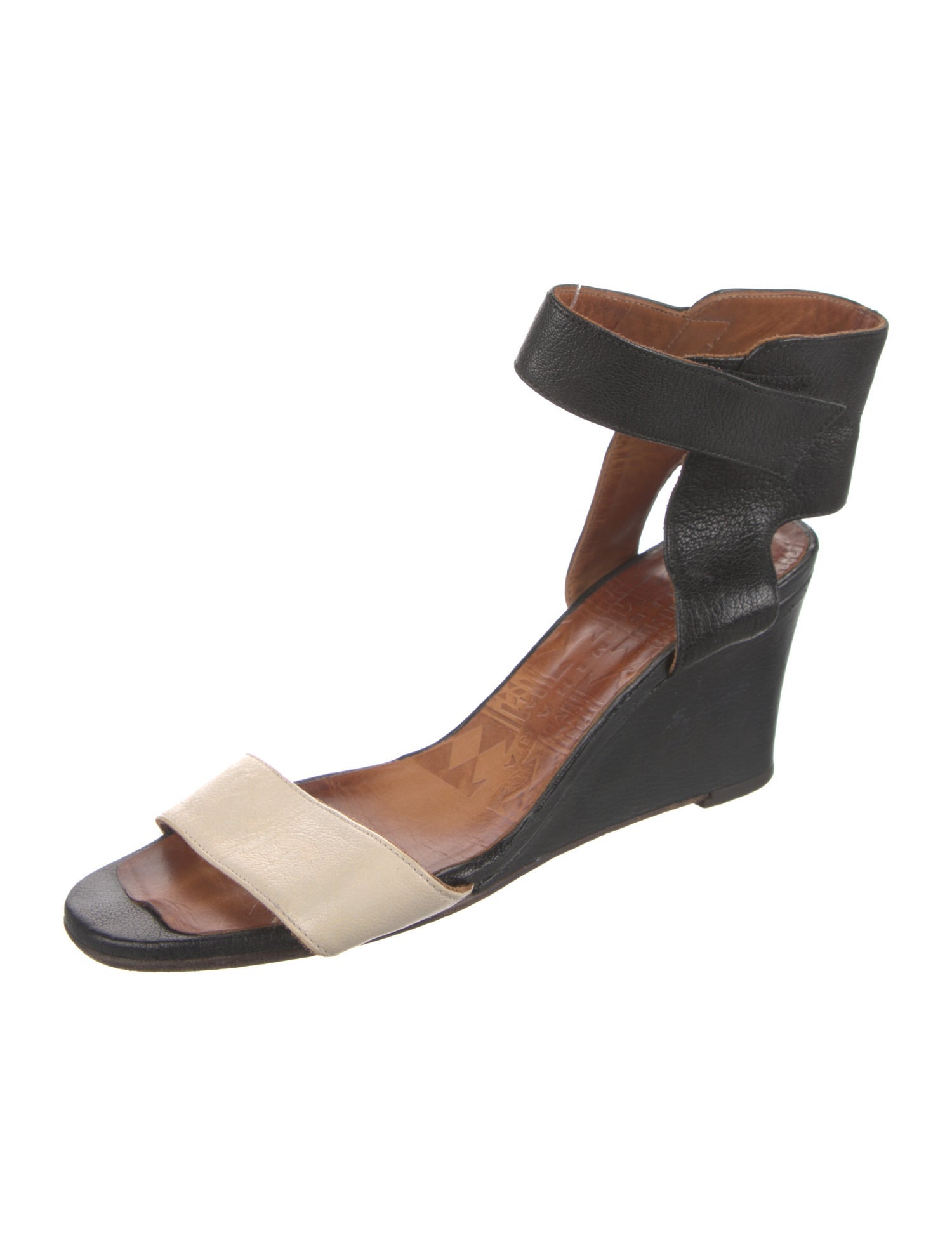 Chie Mihara Leather Colorblock Pattern Sandals