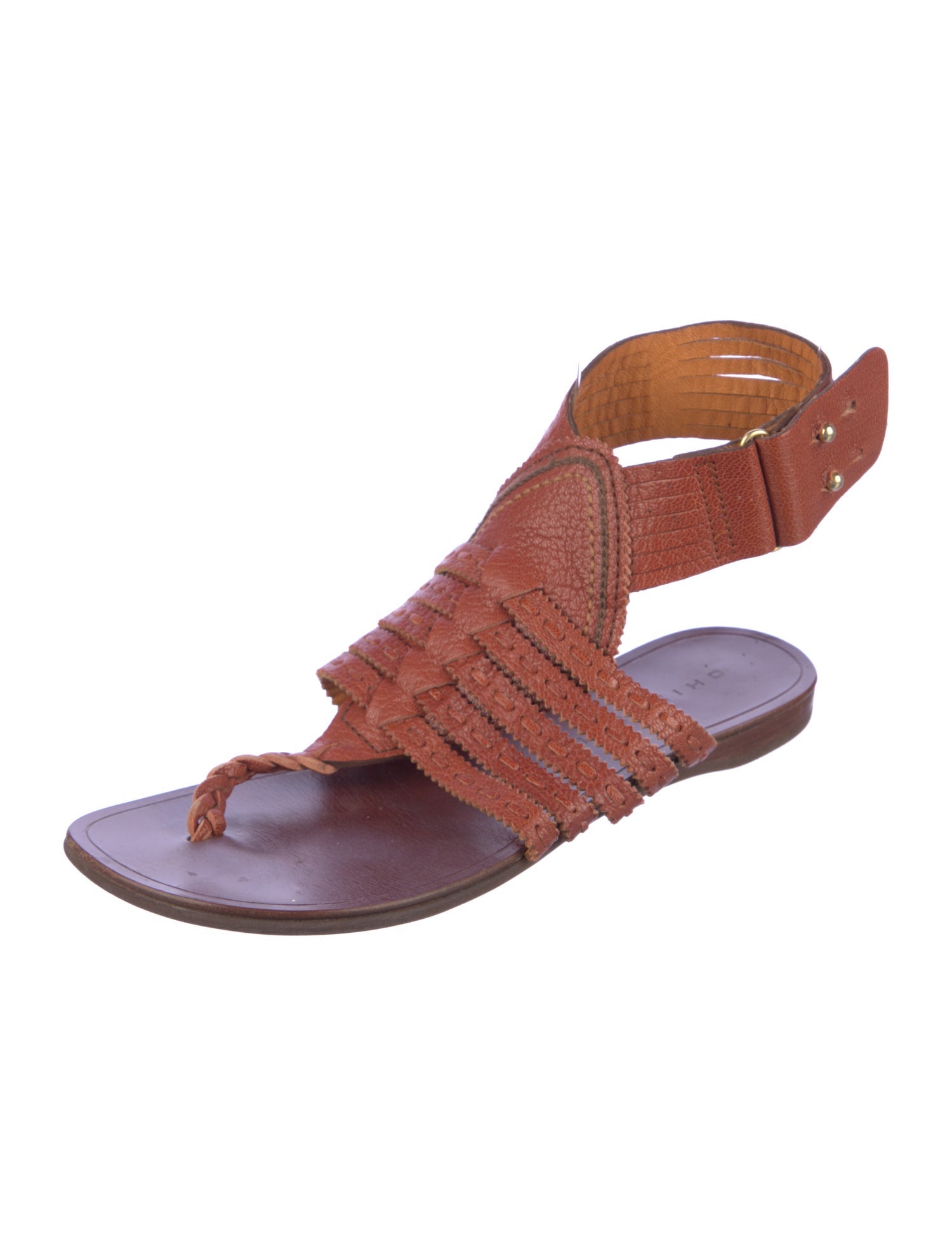 Chie Mihara Leather Braided Accents Gladiator Sandals