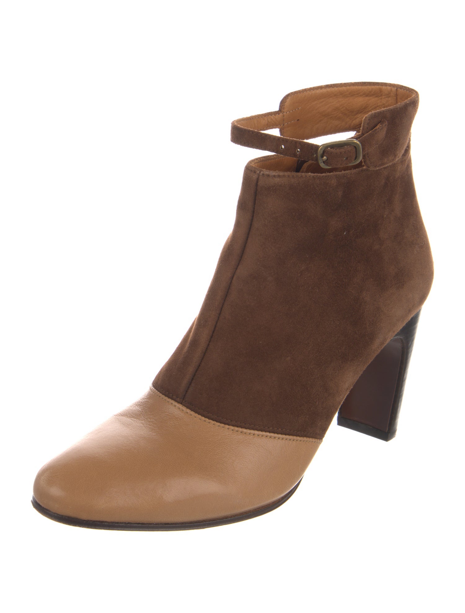 Chie Mihara Suede Colorblock Pattern Boots