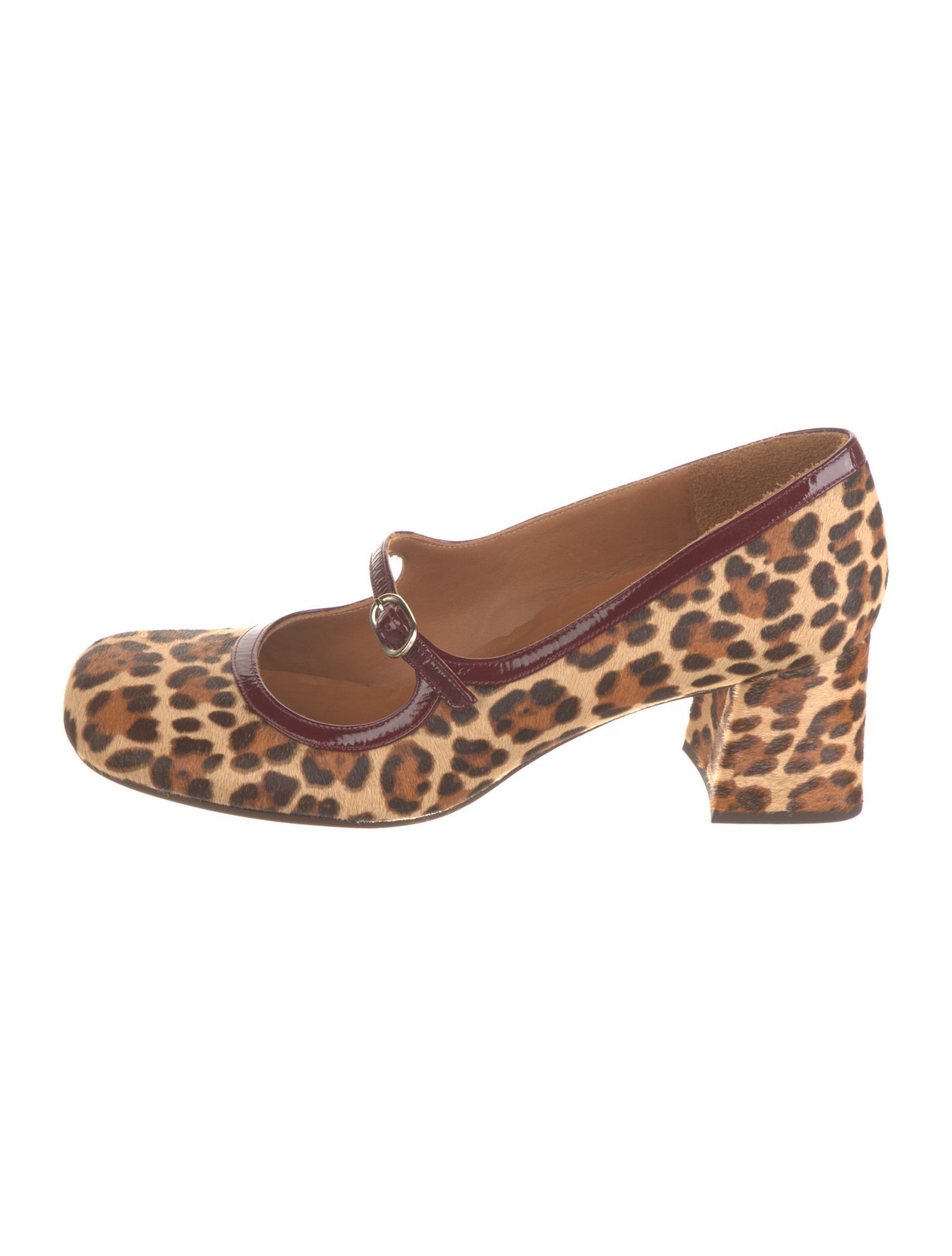 Chie Mihara Calf Hair Animal Print Pumps