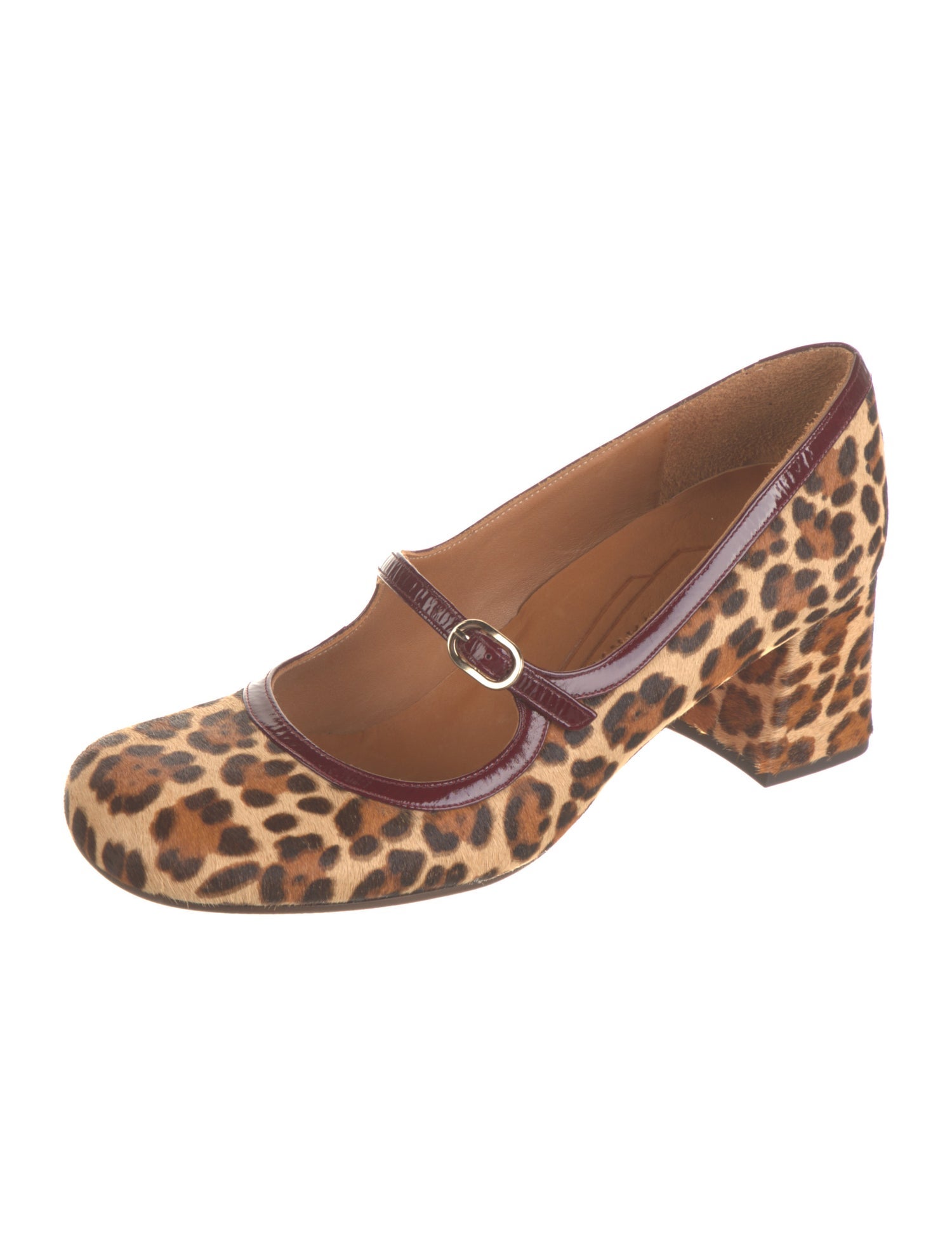 Chie Mihara Calf Hair Animal Print Pumps