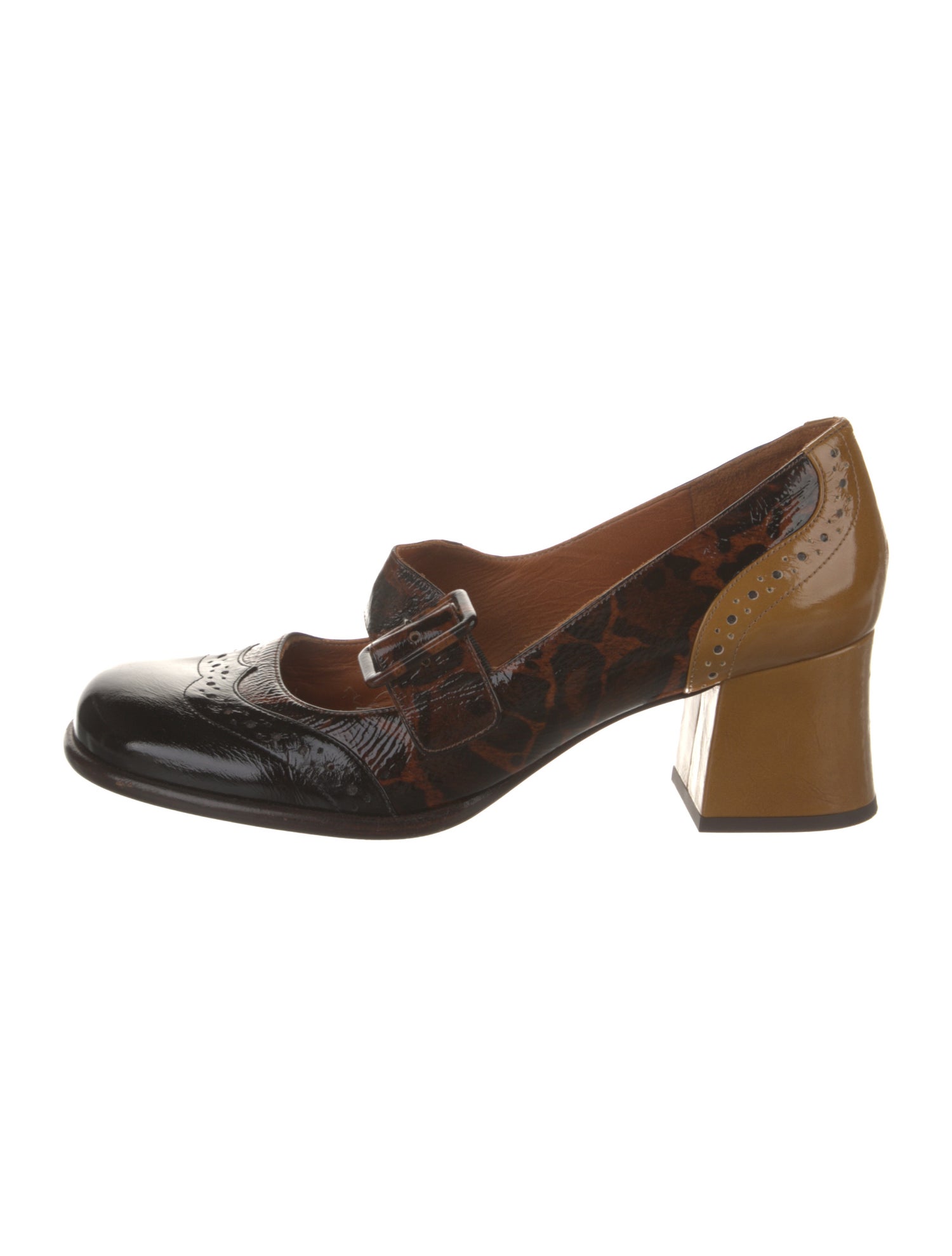 Chie Mihara Patent Leather Printed Sandals