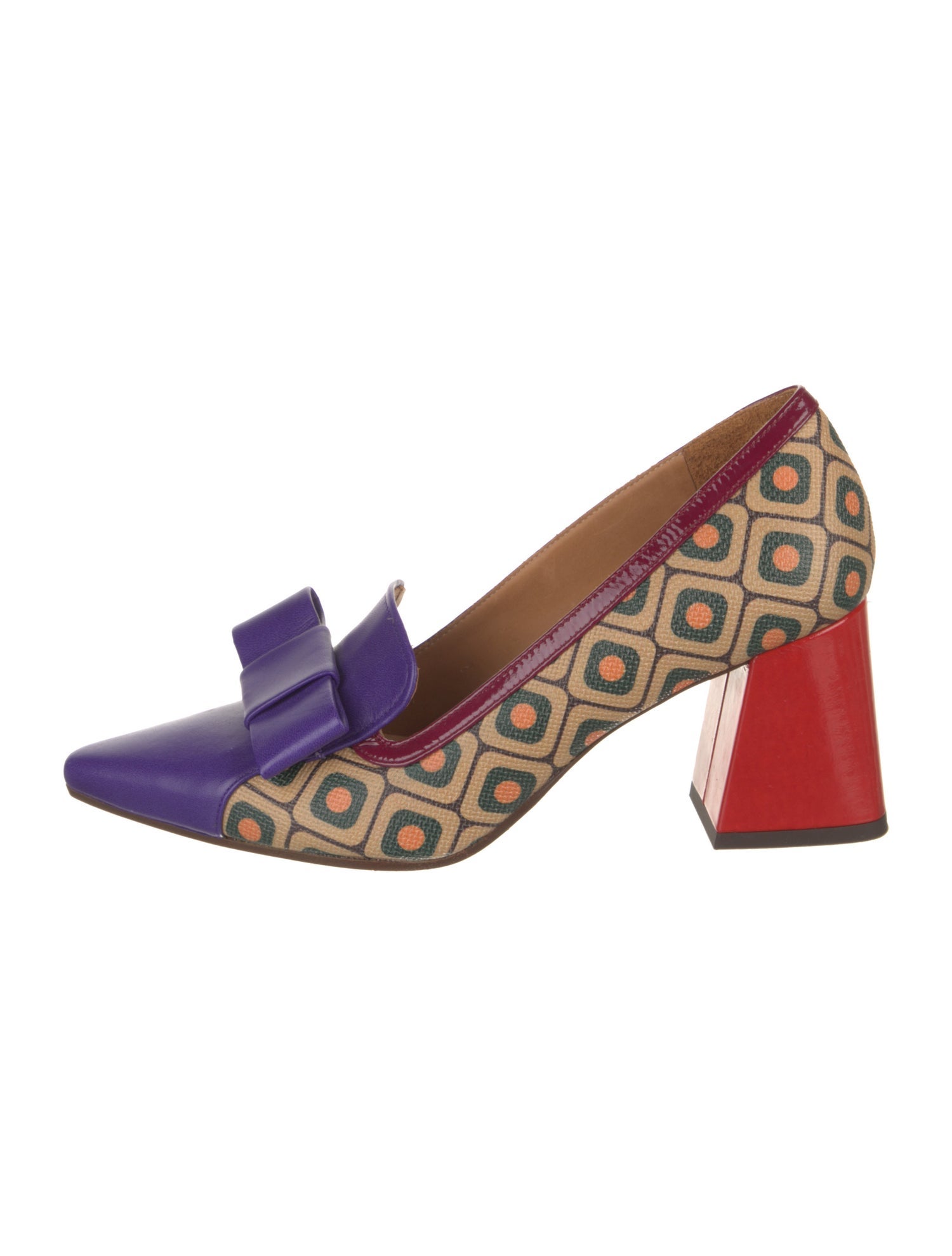 Chie Mihara Leather Printed Pumps