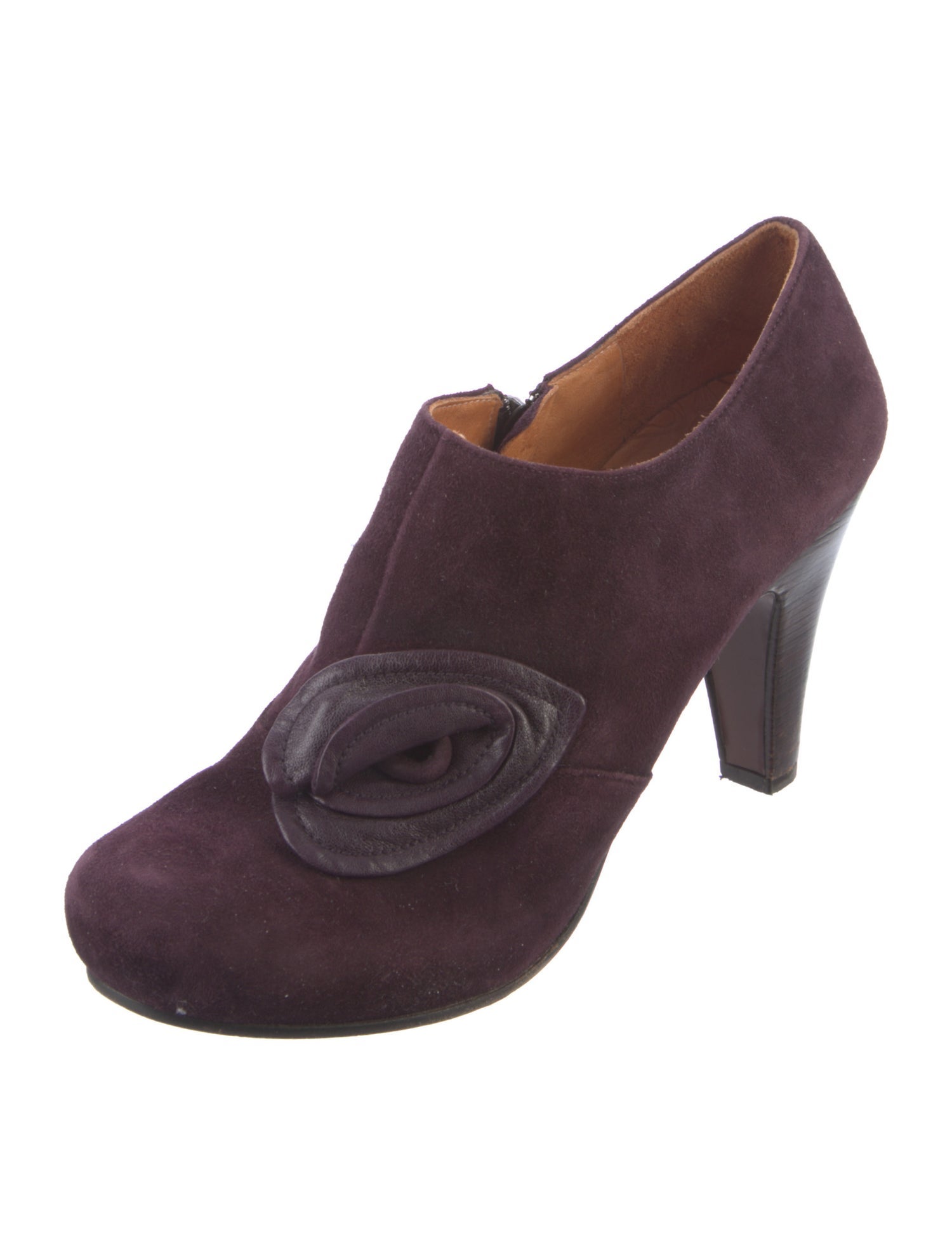 Chie Mihara Suede Leather Trim Embellishment Pumps