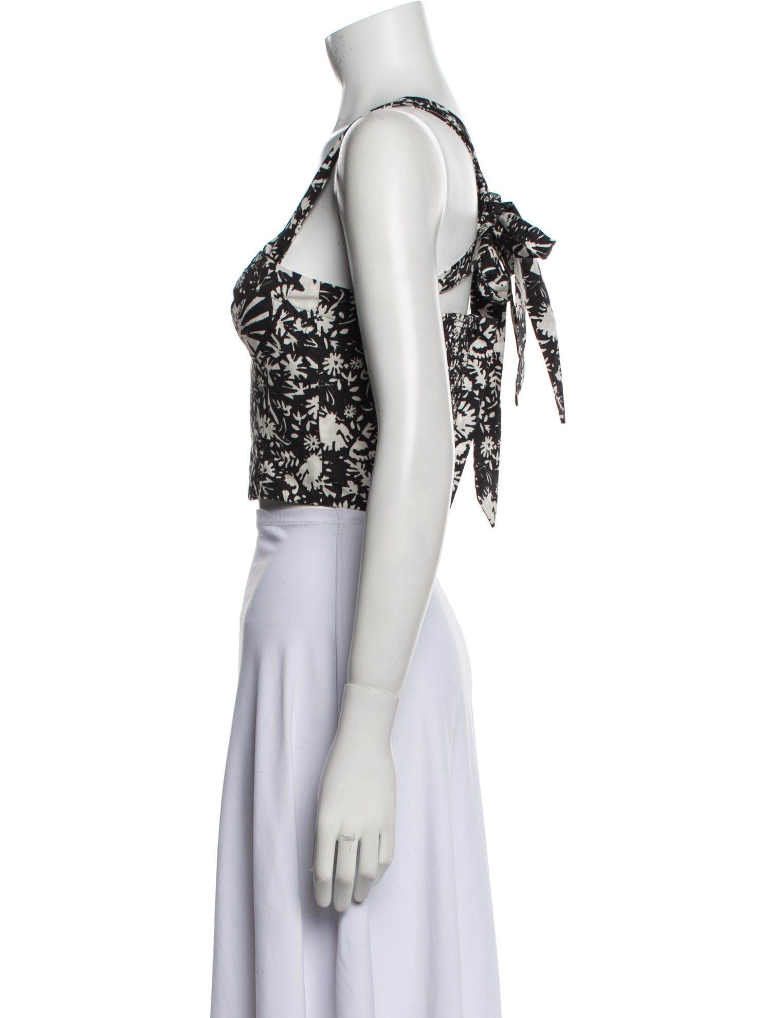 Cara Cara Printed Square Neckline Crop Top w/ Tags