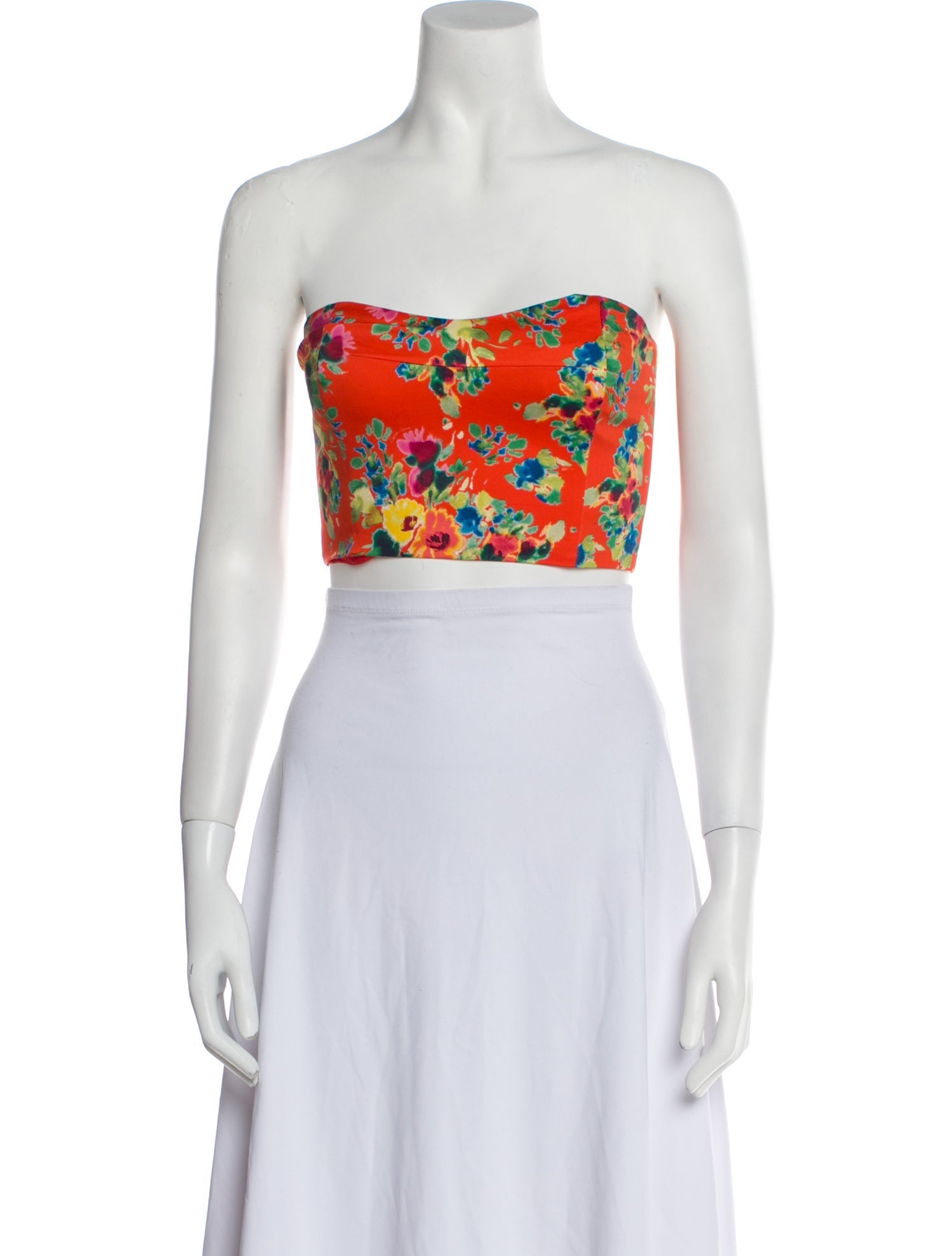Cara Cara Printed Strapless Crop Top w/ Tags
