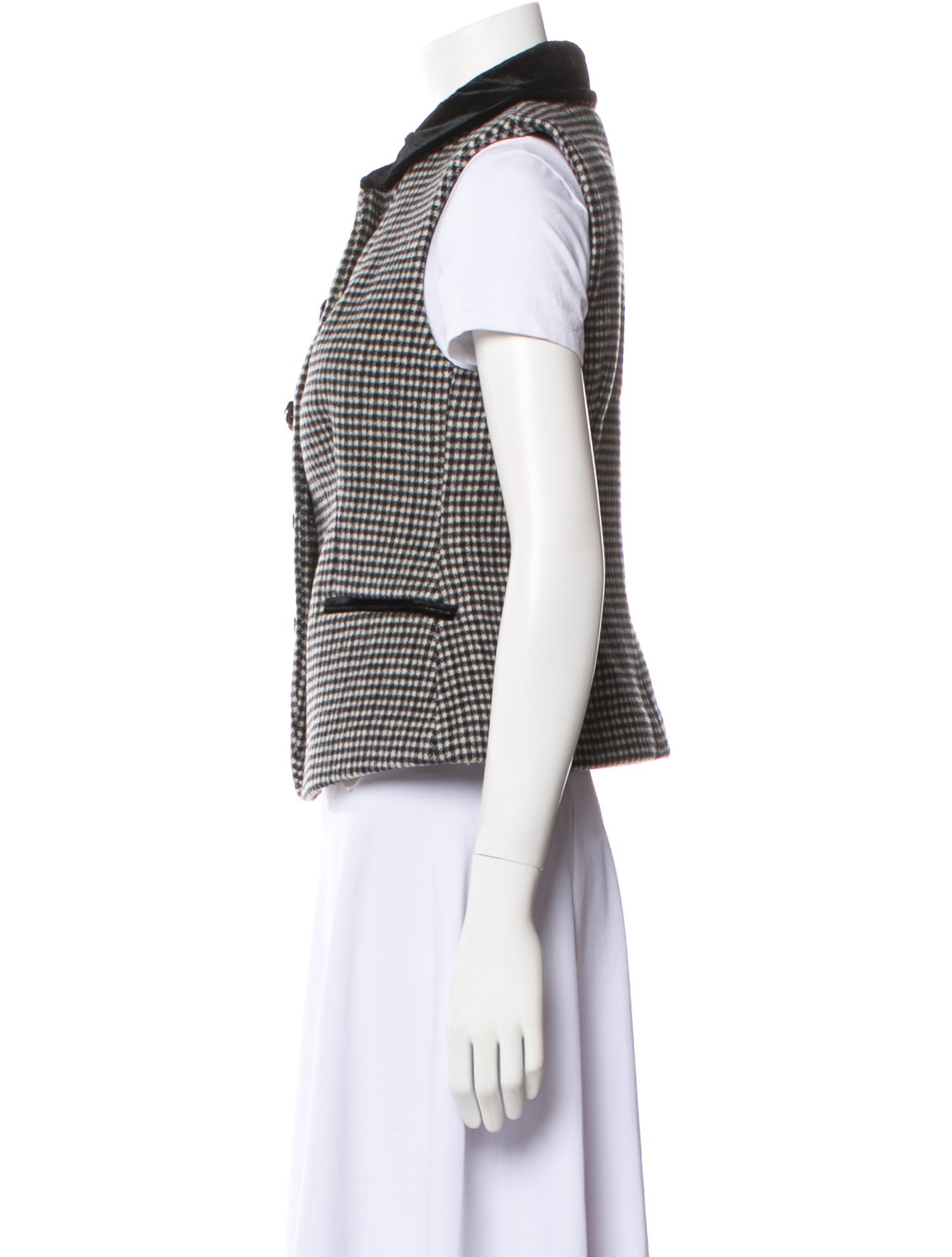 Cara Cara Wool Houndstooth Print Vest