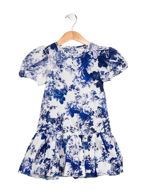 Cara Cara Girls Floral Pattern Short Sleeve Dress
